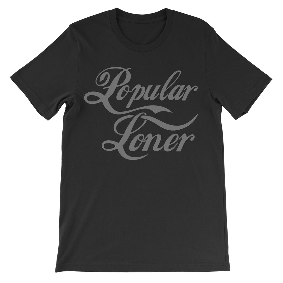 Popular Loner Tee Shirt ART ON SHIRTS Small Gray / Black T 