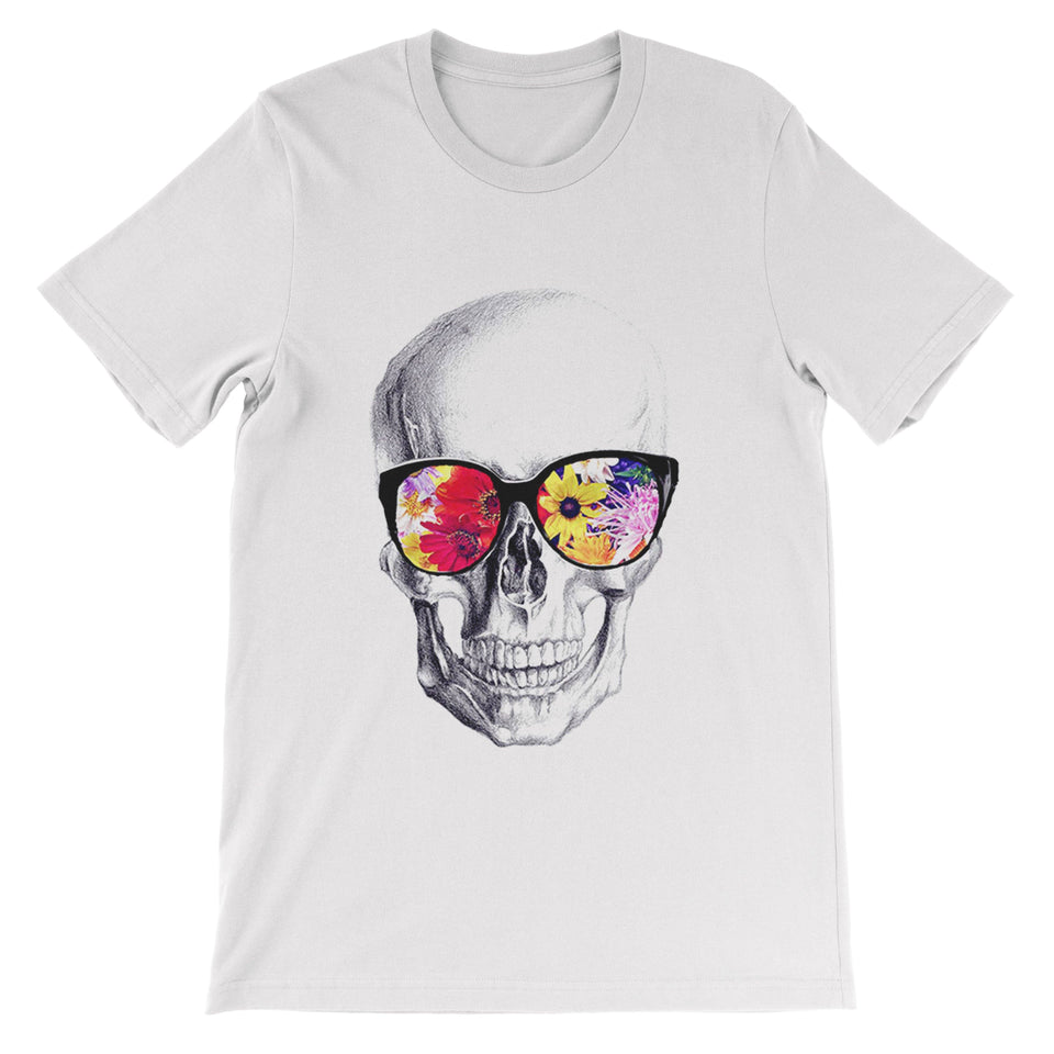 Skull Vision Short Sleeve Tee Shirt ART ON SHIRTS Small White 