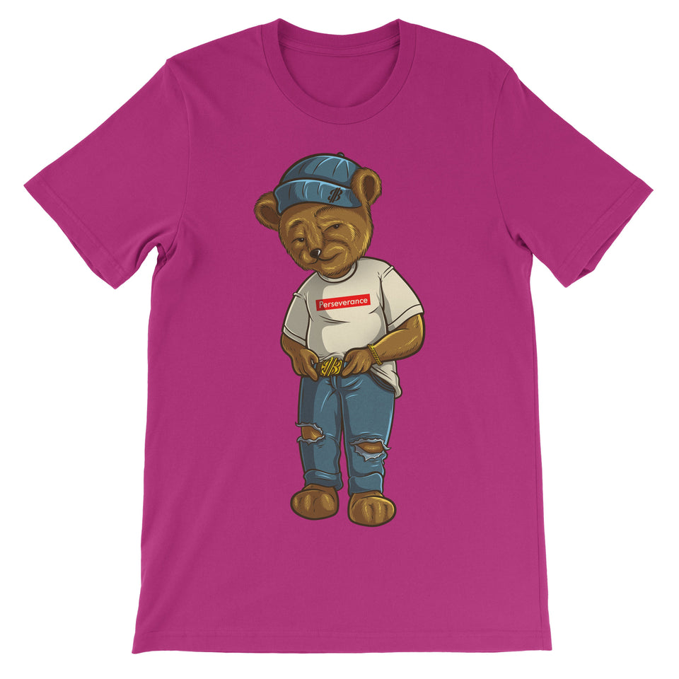 Perseverance Bear T-shirt Shirt ART ON SHIRTS Small Pink 