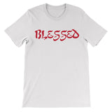 Red "BLESSED" Printed T-Shirt Shirt ART ON SHIRTS 2X White 