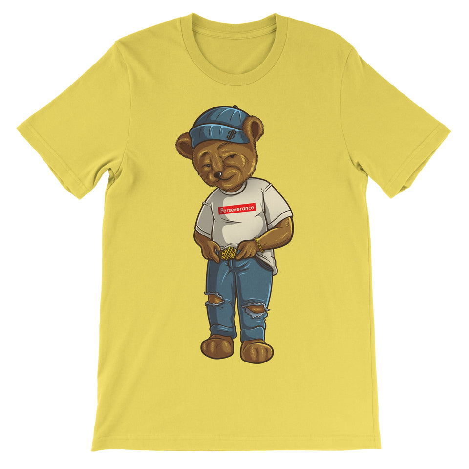 Perseverance Bear T-shirt Shirt ART ON SHIRTS Small Yellow 