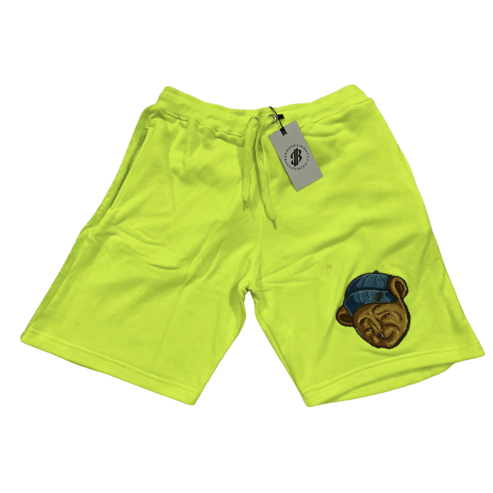 Perseverance Bear Shorts shorts ART ON SHIRTS Small Neon Green 